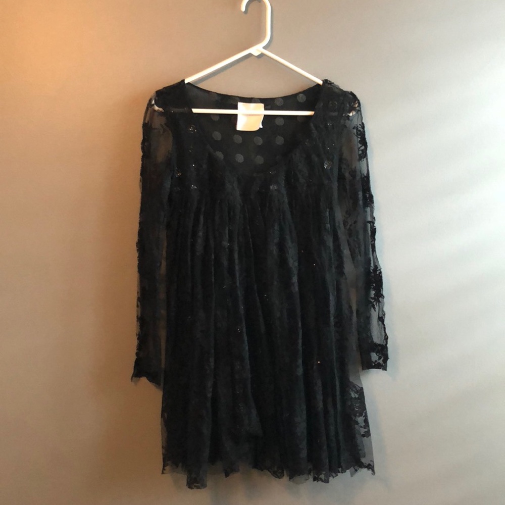 Gothic Style Black Mini TopShop Dress